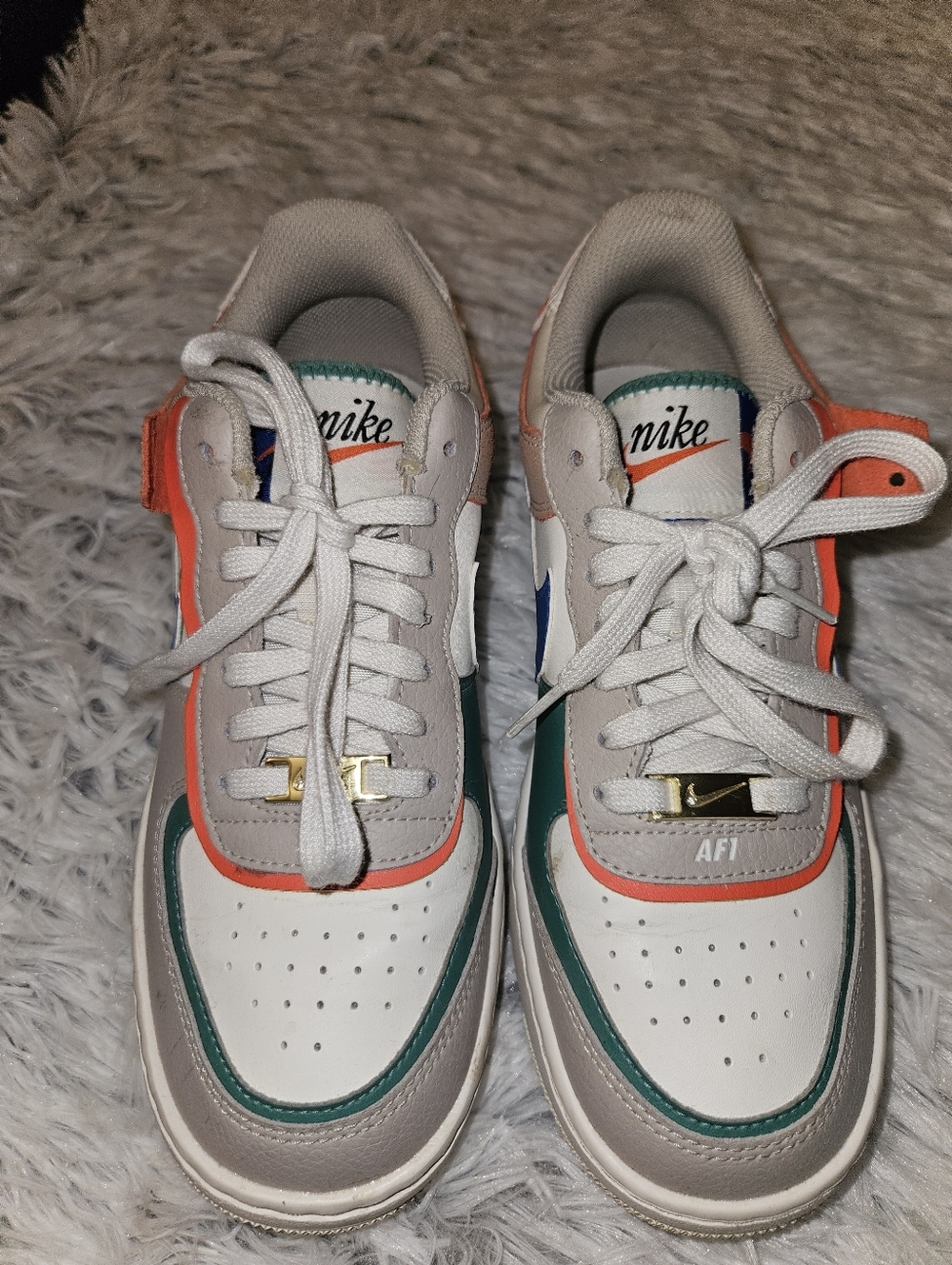 ~~Nike Air Force 1 Shadow Sail Signal Blue Green Sneakers Women’s Size 8~~ - Picture 6 of 11